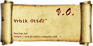 Vrbik Ottó névjegykártya
